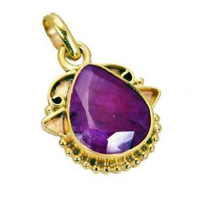 Riyogems Indi Ruby Gold Plated Fashion Dragonfly Pendant L 1.5in Gppiru-34034