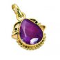 Riyogems Indi Ruby Gold Plated Fashion Dragonfly Pendant L 1.5in Gppiru-34034