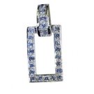 Riyo White Silver Jewellery Gifts Omega Pendants L 1.5in Spwhcz-110015