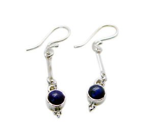 Riyo Blue Lapis Lazuli 925 Solid Sterling Silver Burnished Earring L 1in Sella-4