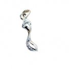 Riyo White Silver Jewellery Designers Ribbon Pendant L 1in Spwhcz-110005