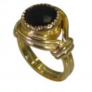 Riyo Black Gold Plated Black Oynx Ring appealing designer gemstone jewellery GPR