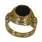Riyo Black Gold Plated Black Oynx Ring appealing designer gemstone jewellery GPR