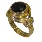 Riyo Black Gold Plated Black Oynx Ring appealing designer gemstone jewellery GPR
