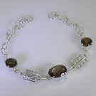 Riyo Brown Smoky Quartz 925 Solid Sterling Silver Eye Catching Bracelet Sbrasqu-