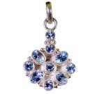 Riyo Blue Topaz Stylish Silver Jewellery Stud Pendant L 1in Spbto-10032