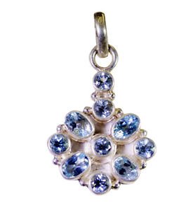 Riyo Blue Topaz Stylish Silver Jewellery Stud Pendant L 1in Spbto-10032