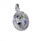 Riyo Green Amethyst Custom Silver Jewelry Love Pendants L 1in Spgam-28030