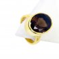 Smoky Quartz 18k Y Gold Plating Classic Day Rings
