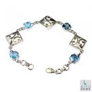Riyo Blue Topaz Design Jewellery Silver Twist Bracelet L 7.5in Sbrabtz-10007