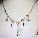 Riyo  Gemstone Gem Jewellery Solid Silver Heart Necklace L 16in Snmul-52014