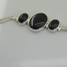 Riyo A Black Onyx 925 Solid Sterling Silver Cutting Edge Bracelet Sbrabon-6021