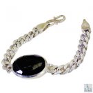 Riyo Black Onyx Cheap Jewelry Wholesale Silver Bracelet Designs L 7.5in Sbrabon-