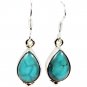 Riyo Turquoise Silver Butterfly Jewellery Wedding Earring L 1in Setur-82003
