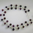 Riyo Garnet Chunky Jewelry Silver Sister Bracelet L 7.5in Sbragar-26040