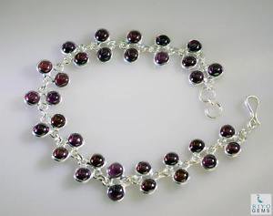 Riyo Garnet Chunky Jewelry Silver Sister Bracelet L 7.5in Sbragar-26040