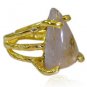 Riyo Rutilated Quartz 18k Y Gold Plate Sovereign Ring Sz 6.5 Gprruq6.5-70010