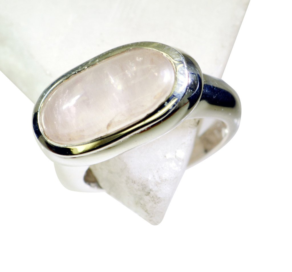 Riyo Rose Quartz Silver Jewelry Women Beautiful Ring Sz 7 Srroq7-68001