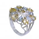 Riyo Blue Topaz Handmade Jewelry Silver Thick Silver Ring Sz 6 Srbto6-10015