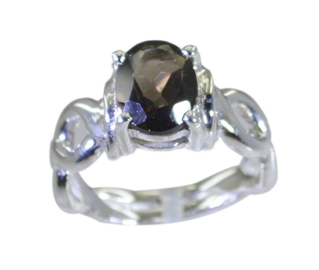 Riyo Brown 925 sterling silver Smoky Quartz  Ring sexy genuine gemstone jeweller