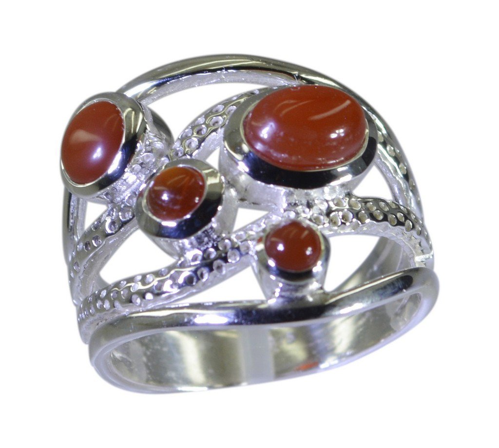 Riyo Red 925 sterling silver Red Oynx Ring chocolate-box gemstone jewelry sale S