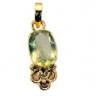 Riyogems Lemon Quartz Gold Fashion Abstract Pendant L 1.5in Gpplqu-46003