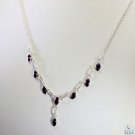 Riyo Garnet Quality Jewelry Charm Necklace Silver L 16in Sngar-26005