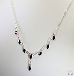 Riyo Garnet Quality Jewelry Charm Necklace Silver L 16in Sngar-26005