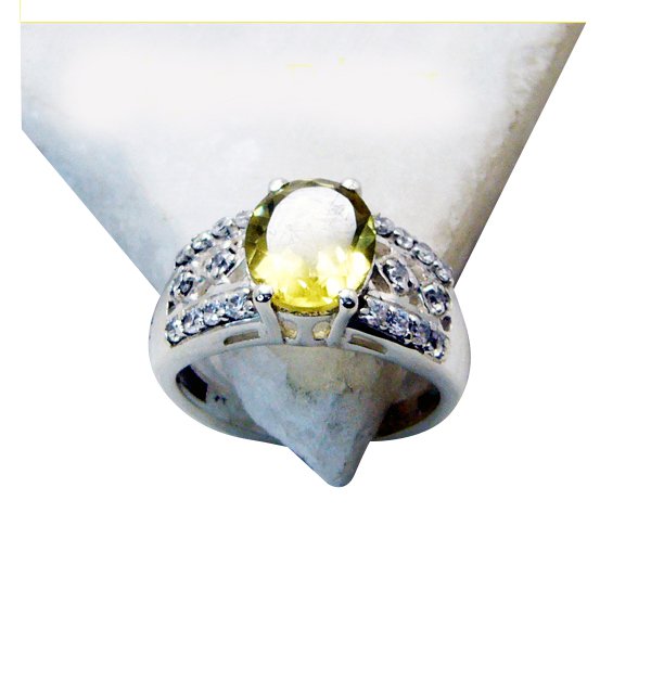 Riyo Lemon Quartz Silver Chunky Jewellery Thumb Ring Sz 5.5 Srlqu5.5-46001