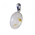 Riyo Rutile Quartz Costume Silver Jewelry J-Hoop Pendant Spruq-70003