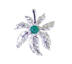 Riyo Green Onyx Silver Gemstone Jewelry Bridge Pendant L 1in Spgon-30003