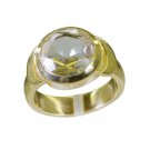 Riyo Multi Gold Plated Rutile Quartz CZ Ring magnetic handmade vintage jewellery