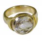 Riyo Multi Gold Plated Rutile Quartz CZ Ring magnetic handmade vintage jewellery