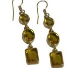 Riyo Yellow Gold Plated Citrine CZ Earring arresting handmade jewellery for sale