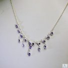 Riyo Amethyst Chunky Jewellery Modern Silver Necklace L 16in Sname-2010