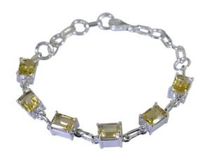 Riyo Yellow 925 sterling silver Citrine Bracelet captivating handmade jewelry de