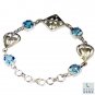 Riyo Blue Topaz Design Jewelry Silver Wave Bracelet L 7.5in Sbrabtz-10008