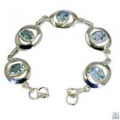 Riyo Blue Topaz Ethnic Jewellery Wide Silver Bracelet L 7.5in Sbrabtz-10019