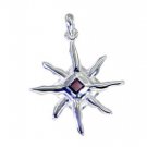 Riyo Garnet Jaipur Silver Jewelry Pendant Earring Set L 1.7in Spgar-26080