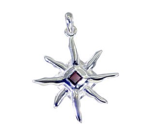 Riyo Garnet Jaipur Silver Jewelry Pendant Earring Set L 1.7in Spgar-26080