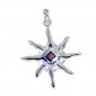 Riyo Garnet Jaipur Silver Jewelry Pendant Earring Set L 1.7in Spgar-26080