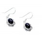 Riyo Black Onyx Oxidized Silver Jewelry Silver Earring Designs L 0.7in Sebon-600