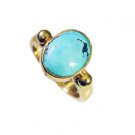Riyo Turquoise 18c Gold Plated Bridal Rings Sz 5 Gprtur5-82097