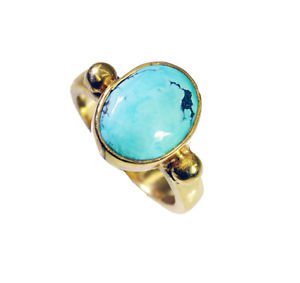 Riyo Turquoise 18c Gold Plated Bridal Rings Sz 5 Gprtur5-82097