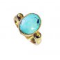 Riyo Turquoise 18c Gold Plated Bridal Rings Sz 5 Gprtur5-82097