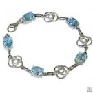 Riyo Blue Topaz Famous Designers Bracelet Charms Silver L 7.5in Sbrabtz-10027