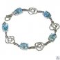 Riyo Blue Topaz Famous Designers Bracelet Charms Silver L 7.5in Sbrabtz-10027
