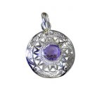Riyo Amethyst Silver Jewelry Handmade Door Knocker Pendant L 1.5in Spame-2097