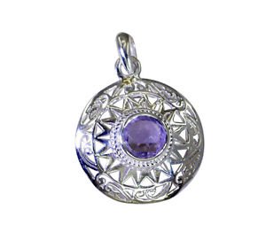 Riyo Amethyst Silver Jewelry Handmade Door Knocker Pendant L 1.5in Spame-2097