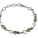 Riyo Green 925 sterling silver Peridot Bracelet taking handmade unique jewellery
